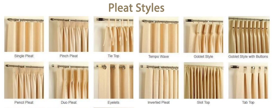 different pleat style